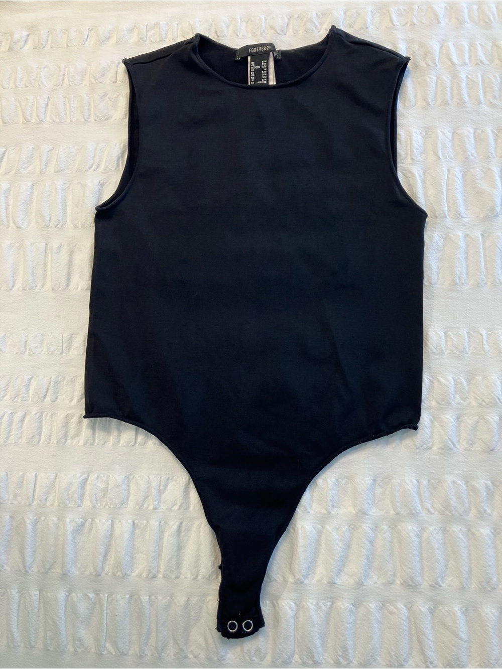 Forever 21 Black Sleeveless Girls' Snap-Front One-Piece Bodysuit